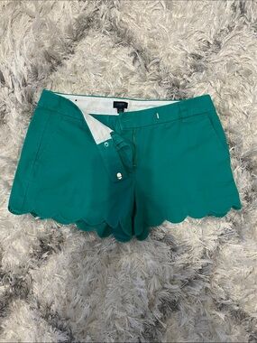 J. Crew Emerald Scalloped Shorts- size 10